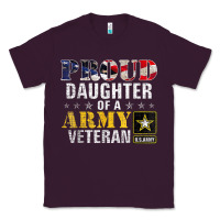 Plum proud daughter of a army veteran american flag military gift Classic Tee - longCreatives