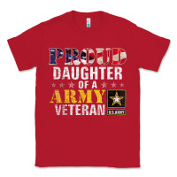 Red proud daughter of a army veteran american flag military gift Classic Tee - longCreatives