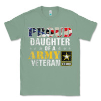 Sage proud daughter of a army veteran american flag military gift Classic Tee - longCreatives