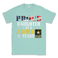 Seafoam proud daughter of a army veteran american flag military gift Classic Tee - longCreatives