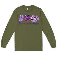 Army Green Peace Love Hairstylist Long Sleeve Tee - Jasminsmagicworld