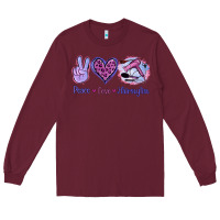 Burgundy Peace Love Hairstylist Long Sleeve Tee - Jasminsmagicworld