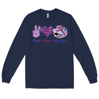 Navy Peace Love Hairstylist Long Sleeve Tee - Jasminsmagicworld