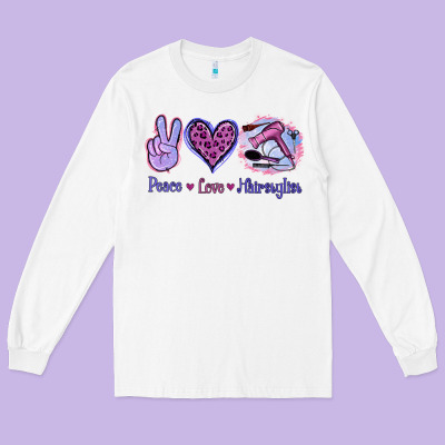 Peace Love Hairstylist Long Sleeve Tee Designed By Jasminsmagicworld