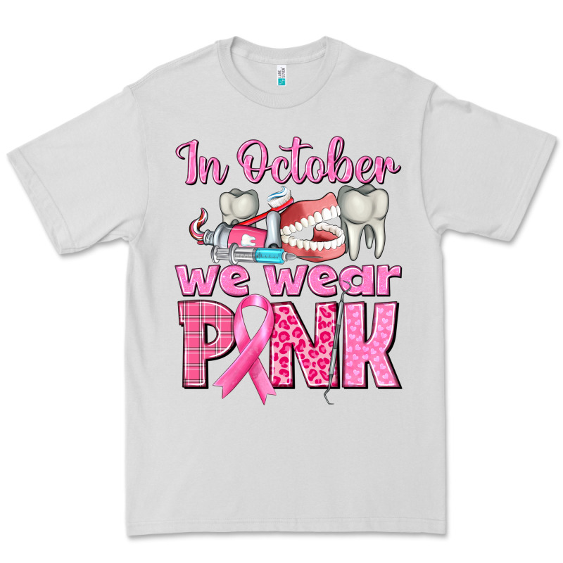 In October We Wear Pink Breast Cancer Awareness Premium Tee by texasbilliewilder | Teevron
