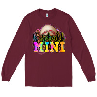 Burgundy baseball mini Long Sleeve Tee - OliviaCreatesArt