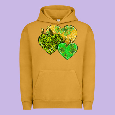 St Patricks Day Hearts Urban Hoodie Designed By Adodesignshop