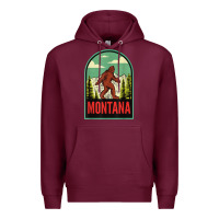 Burgundy montana vintage bigfoot travel Premium Hoodie - longCreatives