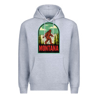 Heather Grey montana vintage bigfoot travel Premium Hoodie - longCreatives