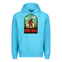 Ocean Blue montana vintage bigfoot travel Premium Hoodie - longCreatives