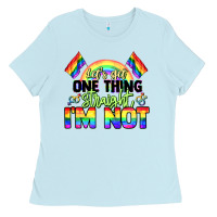 Baby Blue Let's get one thing straight i'm not Pride LGBTQ+ Ladies Tee - NancyCooperArtShop