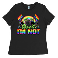 Black Let's get one thing straight i'm not Pride LGBTQ+ Ladies Tee - NancyCooperArtShop
