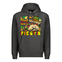 Charcoal Heather Just Here To Fiesta Premium Hoodie - CowhideDigitalArt