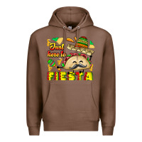 Chestnut Just Here To Fiesta Premium Hoodie - CowhideDigitalArt