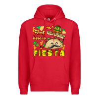 Red Just Here To Fiesta Premium Hoodie - CowhideDigitalArt