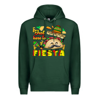 Sports Green Just Here To Fiesta Premium Hoodie - CowhideDigitalArt