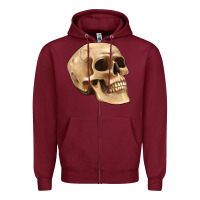 Burgundy skull Zipper Hoodie - Artiststas