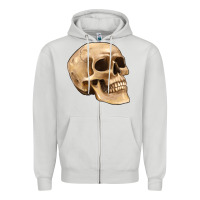 Dove Grey skull Zipper Hoodie - Artiststas