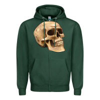 Sports Green skull Zipper Hoodie - Artiststas