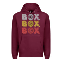 Burgundy Vintage Retro Box Box Box Formula Racing Premium Hoodie - longCreatives