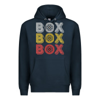 Navy Vintage Retro Box Box Box Formula Racing Premium Hoodie - longCreatives