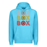 Ocean Blue Vintage Retro Box Box Box Formula Racing Premium Hoodie - longCreatives