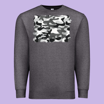 Black And White Camouflage Premium Sweatshirt Designed By Barkaloodesign
