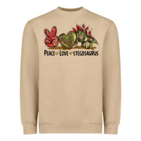 Peace Love Stegosaurus Heavyweight Sweatshirt | Teevron