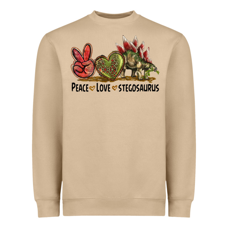 Peace Love Stegosaurus Heavyweight Sweatshirt by LillyAllenDesigns | Teevron
