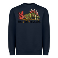 Navy Peace Love Stegosaurus Heavyweight Sweatshirt - LillyAllenDesigns