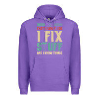 Purple that's what i do   i fix stuff and i know things Premium Hoodie - longCreatives