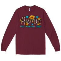 Burgundy auntie like a mom only cooler Long Sleeve Tee - OliviaCreatesArt