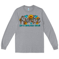 Heather Grey auntie like a mom only cooler Long Sleeve Tee - OliviaCreatesArt