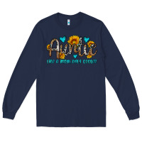 Navy auntie like a mom only cooler Long Sleeve Tee - OliviaCreatesArt