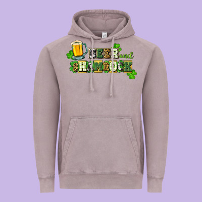 Beer And Shamrock Vintage Hoodie Designed By Cowgirlartshop
