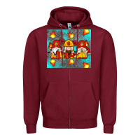 Burgundy firefighter gnomes Zipper Hoodie - Artiststas