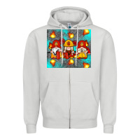 Dove Grey firefighter gnomes Zipper Hoodie - Artiststas