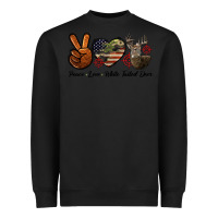 Black Peace Love White Tailed Deer Heavyweight Sweatshirt - LillyAllenDesigns