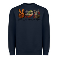Navy Peace Love White Tailed Deer Heavyweight Sweatshirt - LillyAllenDesigns