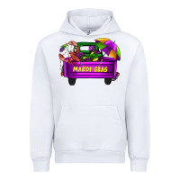 White mardi grass umbrella with truck Urban Hoodie - AdoDesignShop