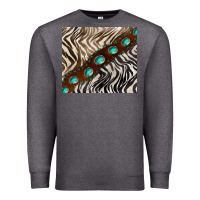 Charcoal Heather zebra gemstone leather Premium Sweatshirt - BarkalooDesign