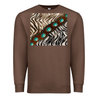 Chestnut zebra gemstone leather Premium Sweatshirt - BarkalooDesign