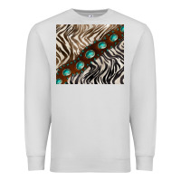 Dove Grey zebra gemstone leather Premium Sweatshirt - BarkalooDesign