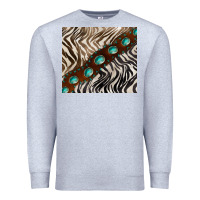 Heather Grey zebra gemstone leather Premium Sweatshirt - BarkalooDesign