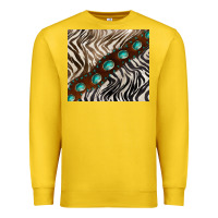 Lemon zebra gemstone leather Premium Sweatshirt - BarkalooDesign