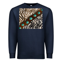 Navy zebra gemstone leather Premium Sweatshirt - BarkalooDesign