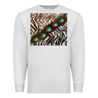 Oatmeal Heather zebra gemstone leather Premium Sweatshirt - BarkalooDesign