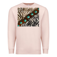Pale Pink zebra gemstone leather Premium Sweatshirt - BarkalooDesign
