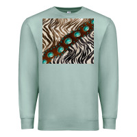 Seafoam zebra gemstone leather Premium Sweatshirt - BarkalooDesign