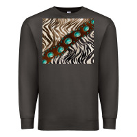 Smoke zebra gemstone leather Premium Sweatshirt - BarkalooDesign